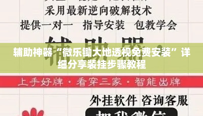 辅助神器“微乐锄大地透视免费安装”详细分享装挂步骤教程