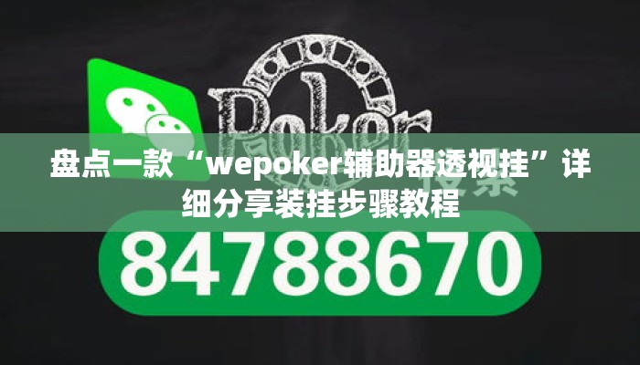 盘点一款“wepoker辅助器透视挂”详细分享装挂步骤教程