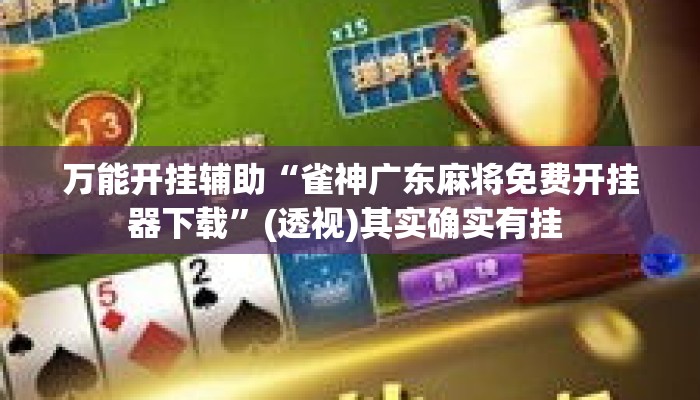 万能开挂辅助“雀神广东麻将免费开挂器下载”(透视)其实确实有挂 