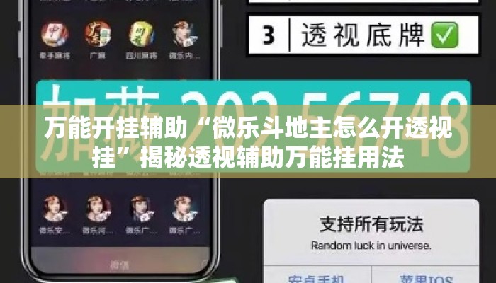 万能开挂辅助“微乐斗地主怎么开透视挂	”揭秘透视辅助万能挂用法