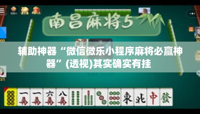 辅助神器“微信微乐小程序麻将必赢神器	”(透视)其实确实有挂 