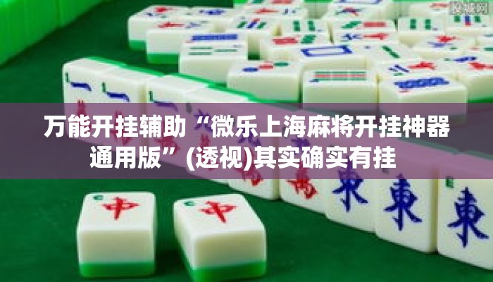 万能开挂辅助“微乐上海麻将开挂神器通用版”(透视)其实确实有挂 