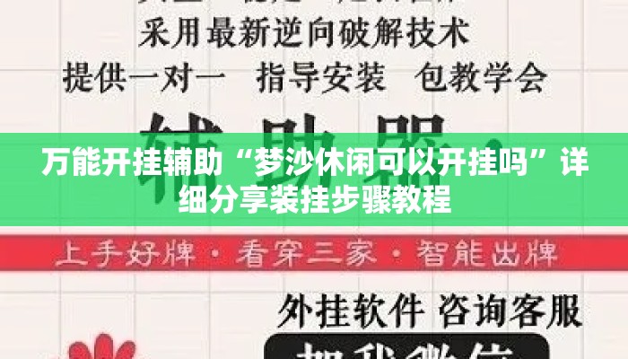 万能开挂辅助“梦沙休闲可以开挂吗	”详细分享装挂步骤教程