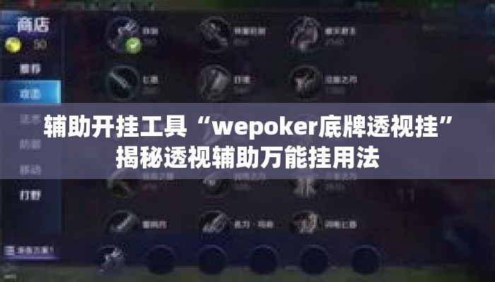 辅助开挂工具“wepoker底牌透视挂	”揭秘透视辅助万能挂用法