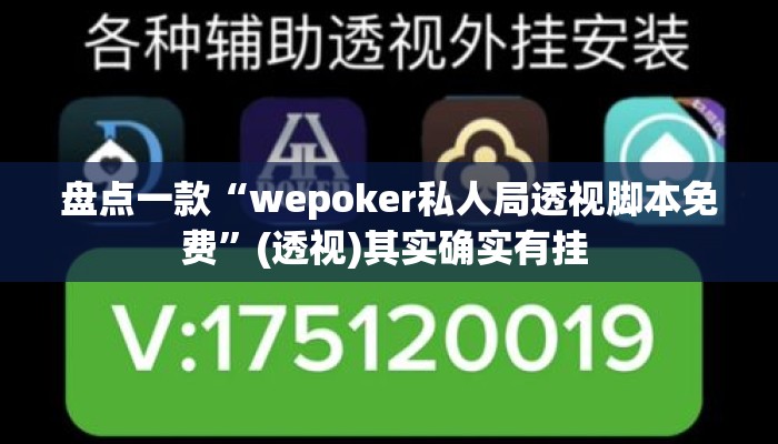 盘点一款“wepoker私人局透视脚本免费”(透视)其实确实有挂 
