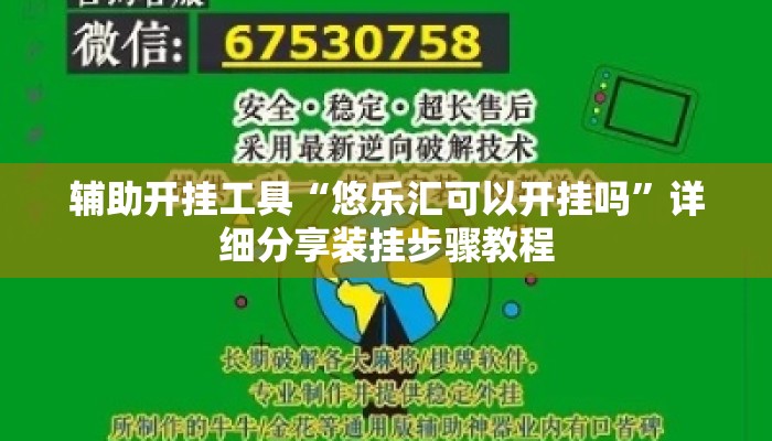 辅助开挂工具“悠乐汇可以开挂吗	”详细分享装挂步骤教程