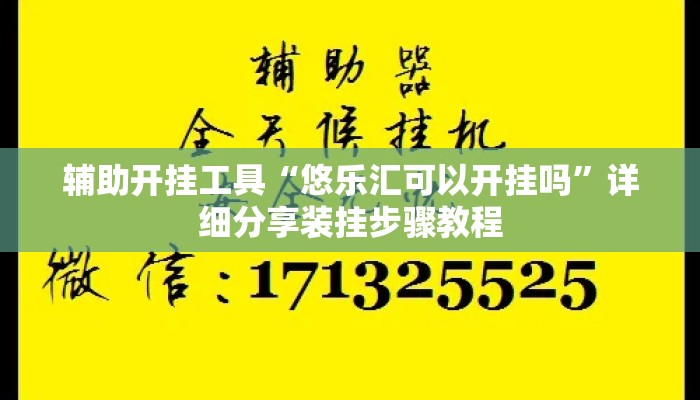 辅助开挂工具“悠乐汇可以开挂吗”详细分享装挂步骤教程