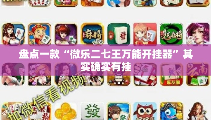 盘点一款“微乐二七王万能开挂器”其实确实有挂