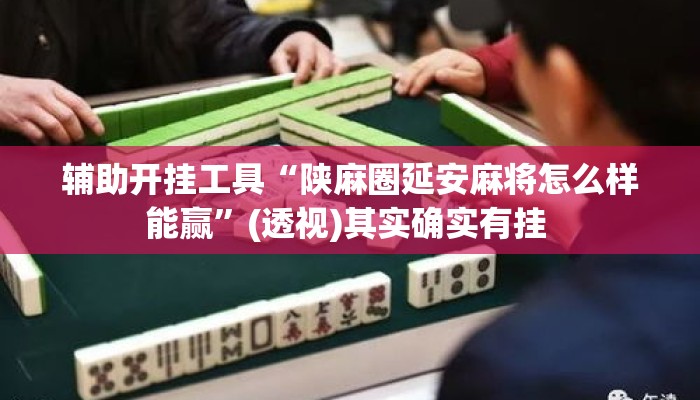 辅助开挂工具“陕麻圈延安麻将怎么样能赢	”(透视)其实确实有挂 