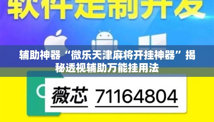 辅助神器“微乐天津麻将开挂神器	”揭秘透视辅助万能挂用法