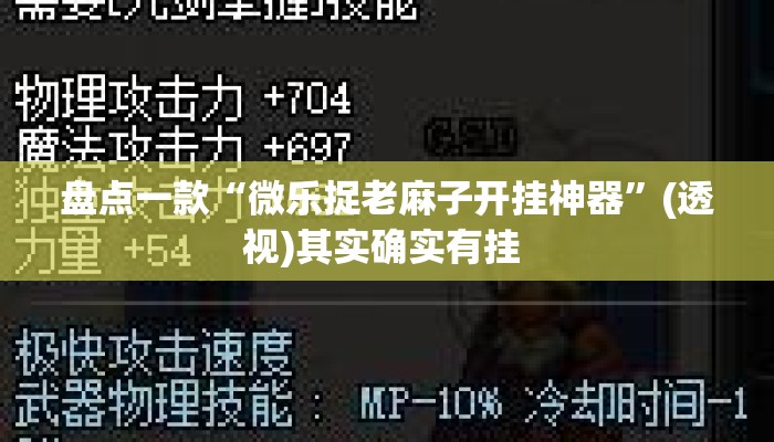 盘点一款“微乐捉老麻子开挂神器”(透视)其实确实有挂 