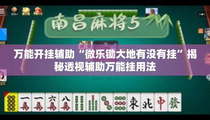 万能开挂辅助“微乐锄大地有没有挂”揭秘透视辅助万能挂用法