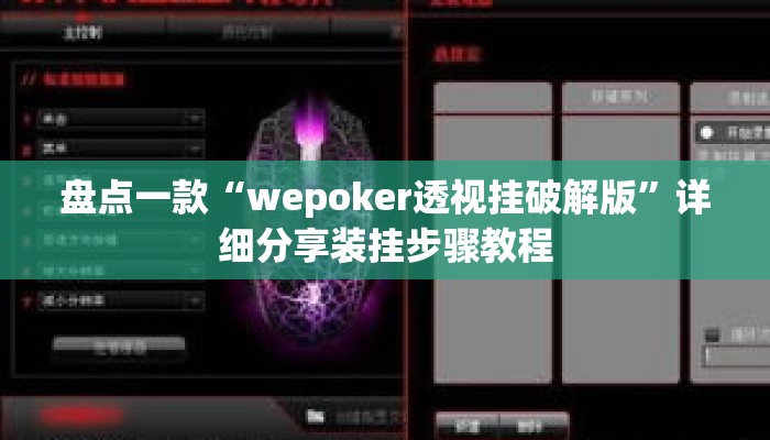 盘点一款“wepoker透视挂破解版”详细分享装挂步骤教程