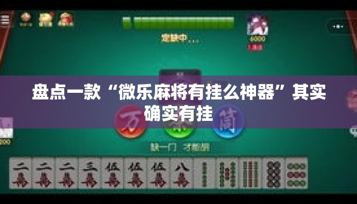 盘点一款“微乐麻将有挂么神器”其实确实有挂