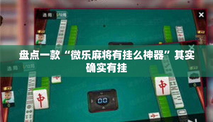 盘点一款“微乐麻将有挂么神器”其实确实有挂