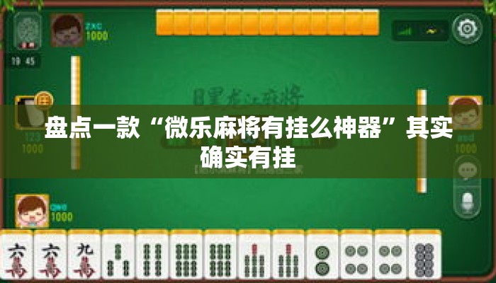 盘点一款“微乐麻将有挂么神器”其实确实有挂