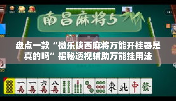 盘点一款“微乐陕西麻将万能开挂器是真的吗	”揭秘透视辅助万能挂用法