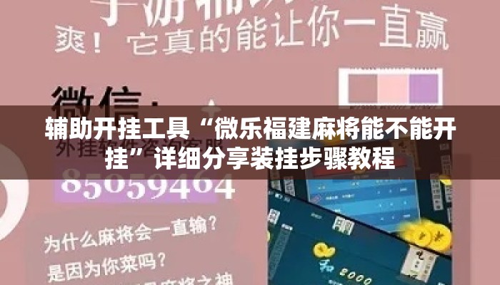 辅助开挂工具“微乐福建麻将能不能开挂”详细分享装挂步骤教程