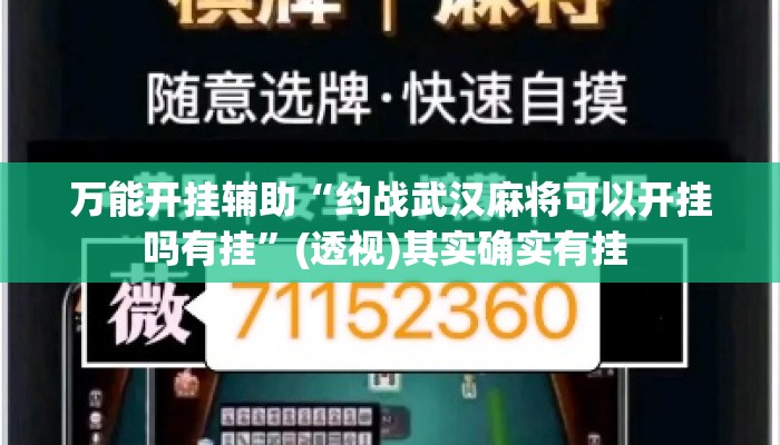 万能开挂辅助“约战武汉麻将可以开挂吗有挂”(透视)其实确实有挂 