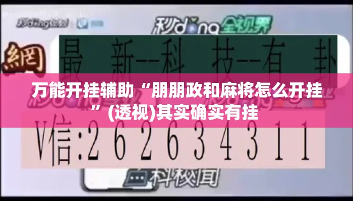 万能开挂辅助“朋朋政和麻将怎么开挂”(透视)其实确实有挂 