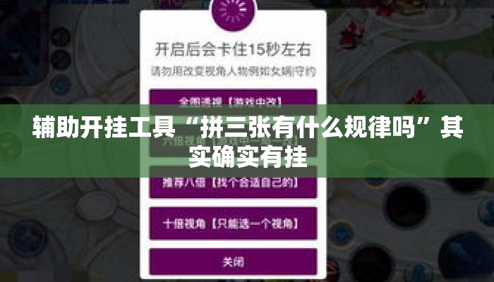 辅助开挂工具“拼三张有什么规律吗	”其实确实有挂