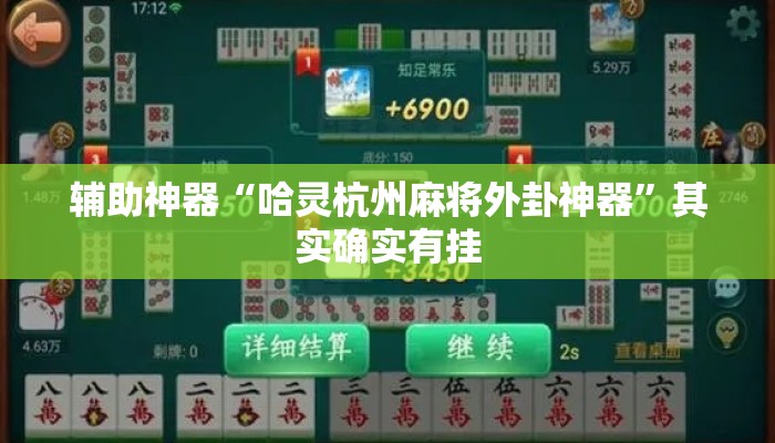 辅助神器“哈灵杭州麻将外卦神器”其实确实有挂