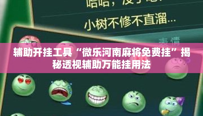 辅助开挂工具“微乐河南麻将免费挂	”揭秘透视辅助万能挂用法