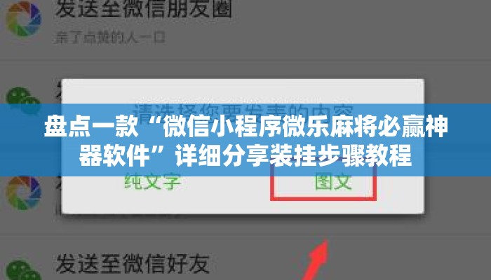 盘点一款“微信小程序微乐麻将必赢神器软件”详细分享装挂步骤教程