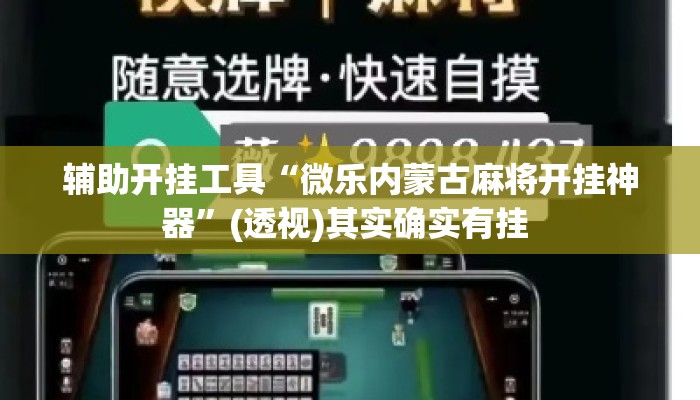 辅助开挂工具“微乐内蒙古麻将开挂神器”(透视)其实确实有挂 
