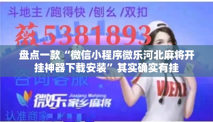 盘点一款“微信小程序微乐河北麻将开挂神器下载安装”其实确实有挂