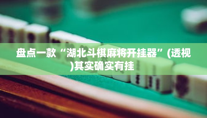 盘点一款“湖北斗棋麻将开挂器”(透视)其实确实有挂 