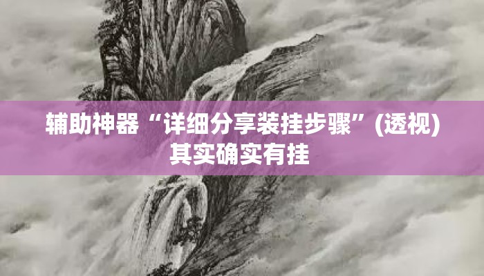 辅助神器“详细分享装挂步骤	”(透视)其实确实有挂 