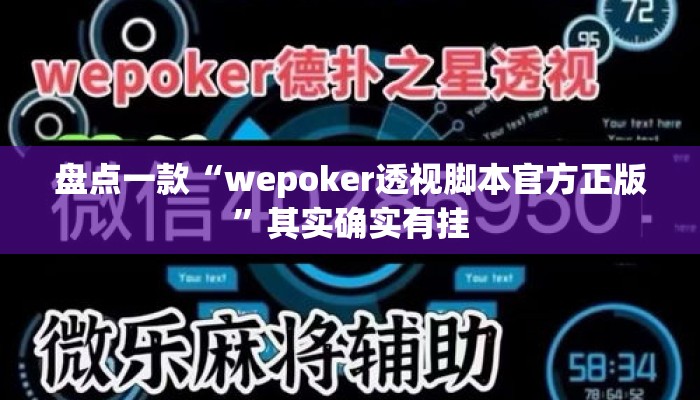 盘点一款“wepoker透视脚本官方正版”其实确实有挂