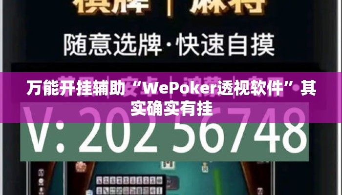 万能开挂辅助“WePoker透视软件	”其实确实有挂