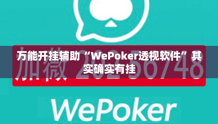 万能开挂辅助“WePoker透视软件	”其实确实有挂
