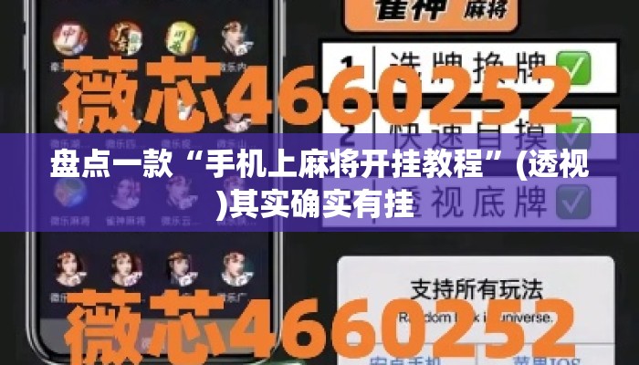 盘点一款“手机上麻将开挂教程”(透视)其实确实有挂 