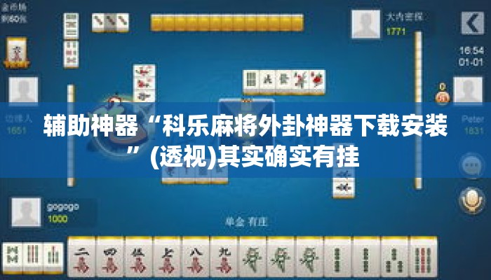 辅助神器“科乐麻将外卦神器下载安装	”(透视)其实确实有挂 