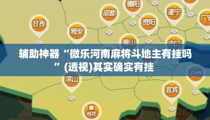 辅助神器“微乐河南麻将斗地主有挂吗	”(透视)其实确实有挂 