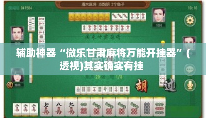 辅助神器“微乐甘肃麻将万能开挂器”(透视)其实确实有挂 