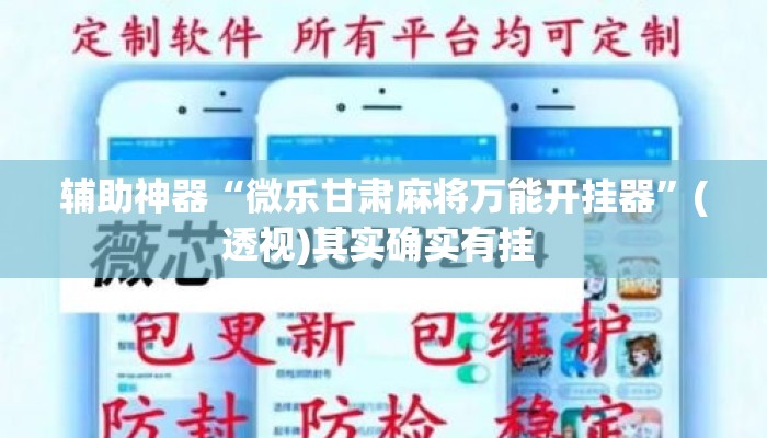 辅助神器“微乐甘肃麻将万能开挂器”(透视)其实确实有挂 