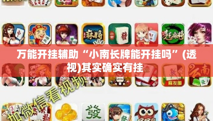万能开挂辅助“小南长牌能开挂吗	”(透视)其实确实有挂 