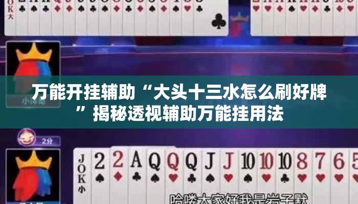 万能开挂辅助“大头十三水怎么刷好牌	”揭秘透视辅助万能挂用法