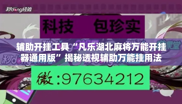 辅助开挂工具“凡乐湖北麻将万能开挂器通用版”揭秘透视辅助万能挂用法