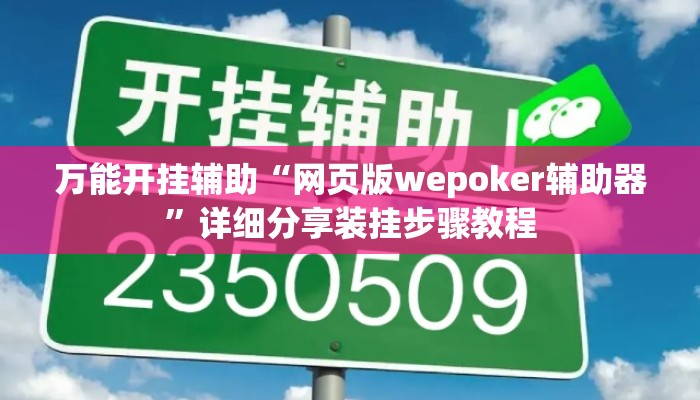 万能开挂辅助“网页版wepoker辅助器”详细分享装挂步骤教程