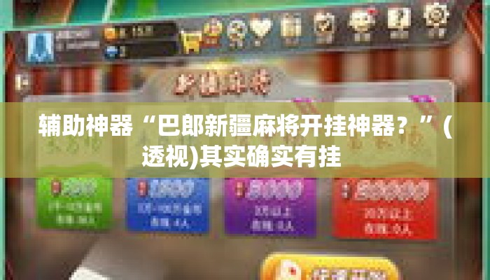 辅助神器“巴郎新疆麻将开挂神器？”(透视)其实确实有挂 