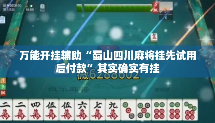万能开挂辅助“蜀山四川麻将挂先试用后付款”其实确实有挂