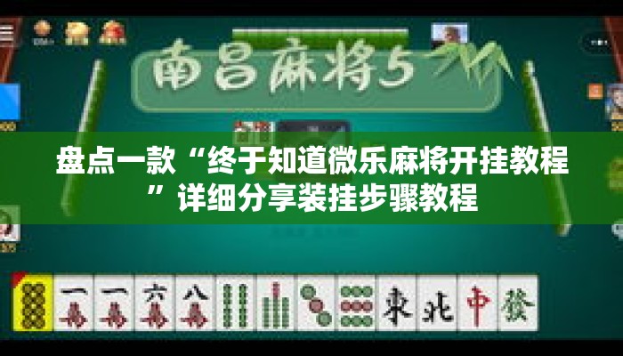 盘点一款“终于知道微乐麻将开挂教程	”详细分享装挂步骤教程