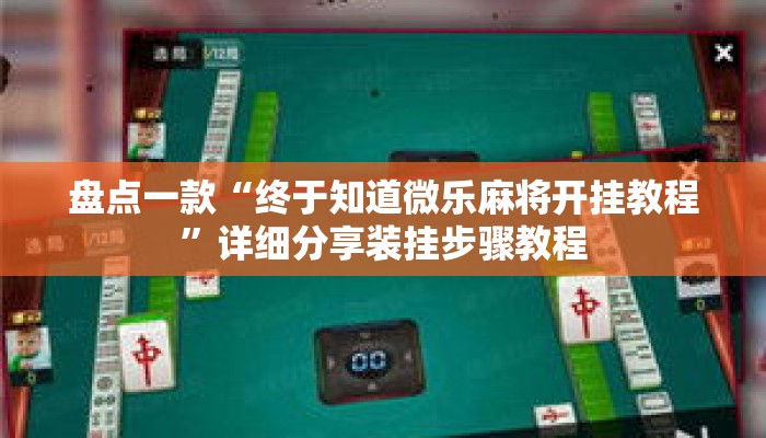 盘点一款“终于知道微乐麻将开挂教程”详细分享装挂步骤教程
