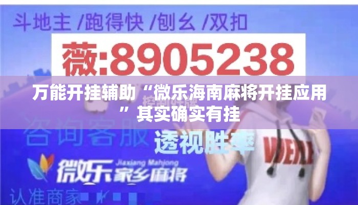 万能开挂辅助“微乐海南麻将开挂应用”其实确实有挂