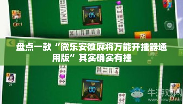 盘点一款“微乐安徽麻将万能开挂器通用版”其实确实有挂